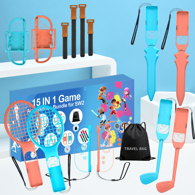 Nintendo Switch 15-in-1 Family Accessory Pack 2 - Orange and Blue Set_1