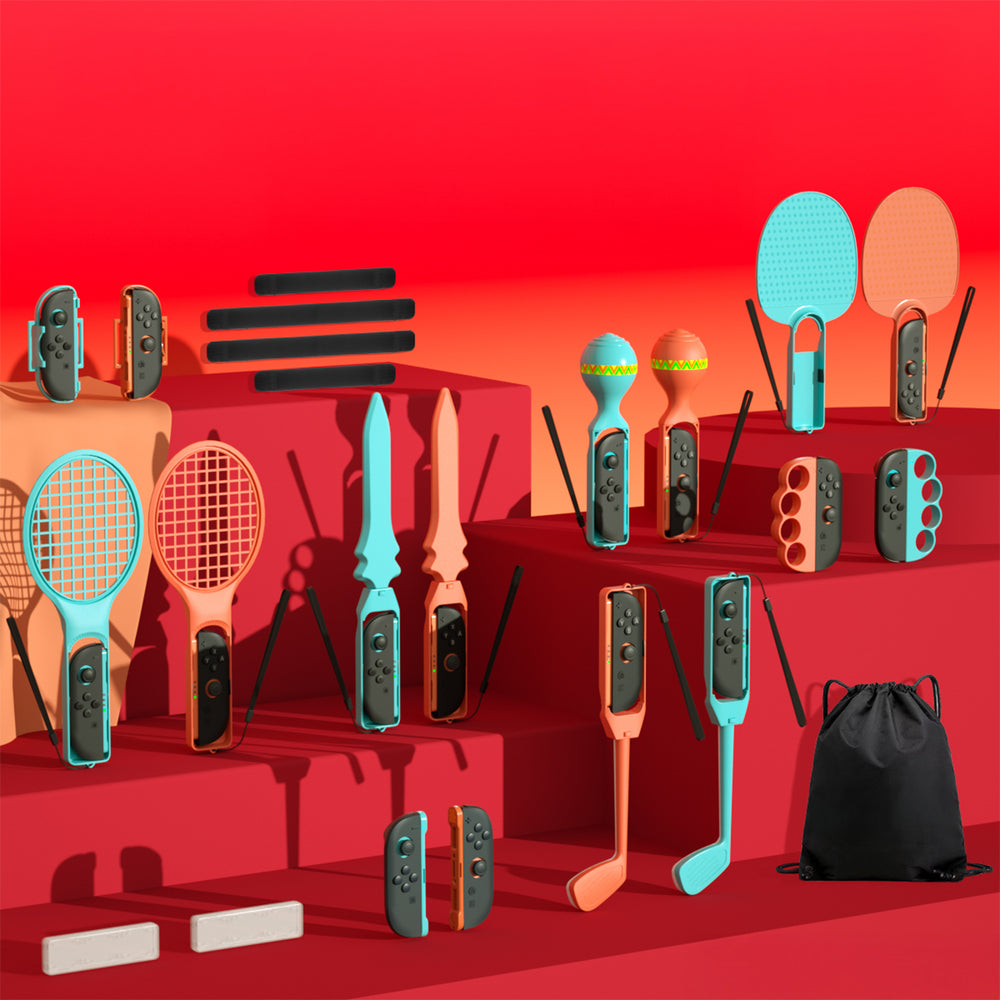 Nintendo Switch 23-in-1 Family Accessory Pack 2 - Orange and Blue Set_3