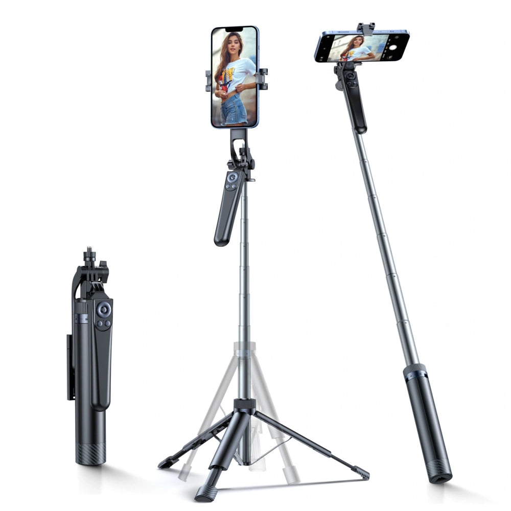 Selfie stick Wozinsky WC1Y70S telescopic tripod 1.7m with phone holder - black_0