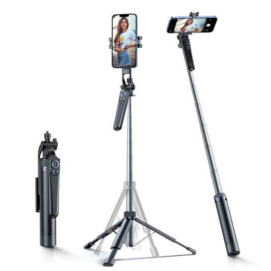 Selfie stick Wozinsky WC1Y70S telescopic tripod 1.7m with phone holder - black_0