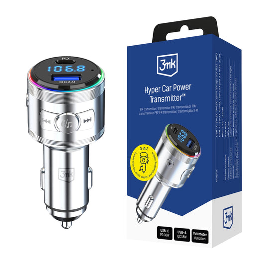 Transmitter 3in1 48W QC PD PPS USB-C USB-A 3mk Hyper Car Power Transmitter_0