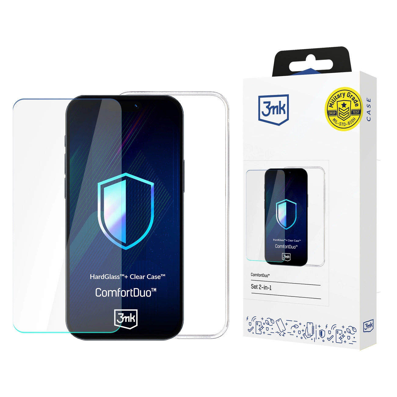 3mk ComfortDuo Clear protective set case + glass for Samsung Galaxy A36 - transparent_0