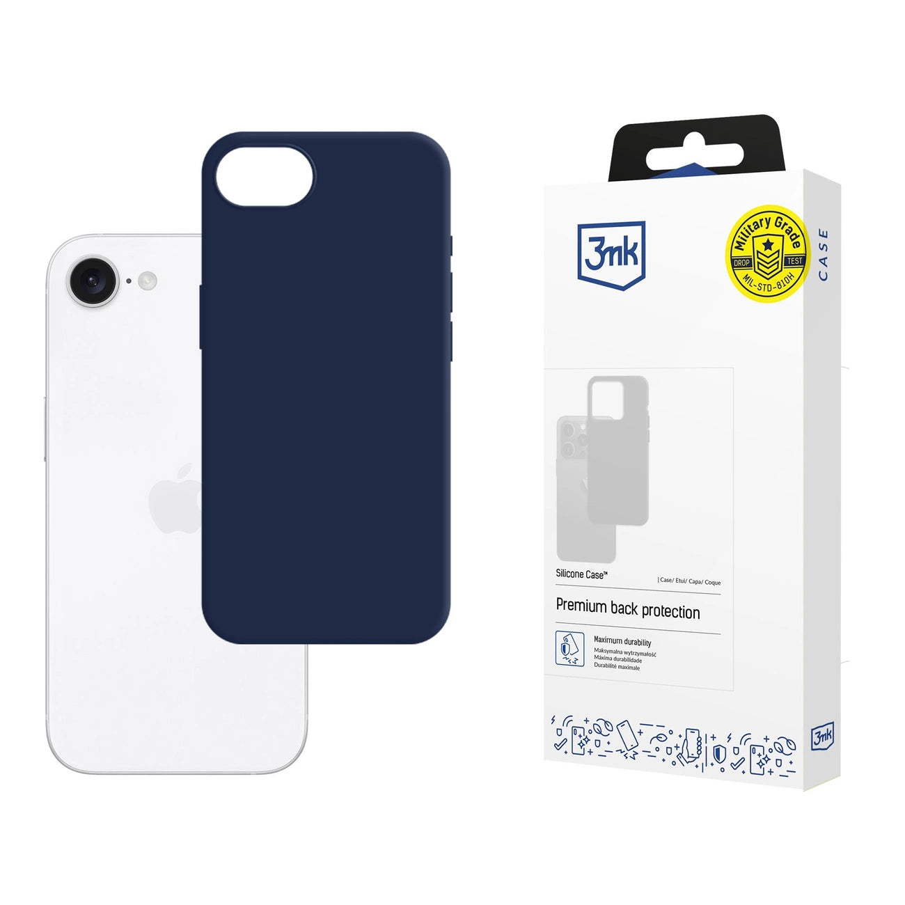 3mk Silicone Case for iPhone 16E - navy blue_0