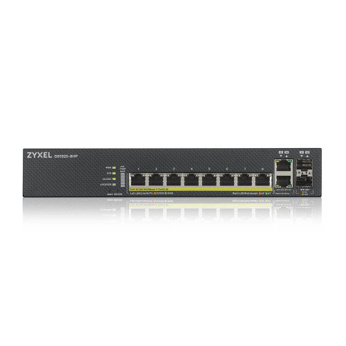 Zyxel GS1920-8HPV2 Gestionado Gigabit Ethernet (10/100/1000) Energía sobre Ethernet (PoE) Negro_1