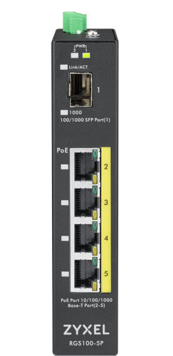 Zyxel RGS100-5P No administrado L2 Gigabit Ethernet (10/100/1000) EnergÃ­a sobre Ethernet (PoE) Negro_2