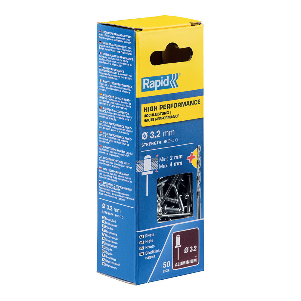 BlÃ­ster de 50 rebites Ã¸3,2x8mm. alu+broca 5000383 rapid_0