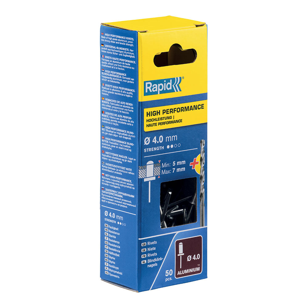 BlÃ­ster de 50 rebites Ã¸4x10mm. alu+broca 5001459 rapid_0