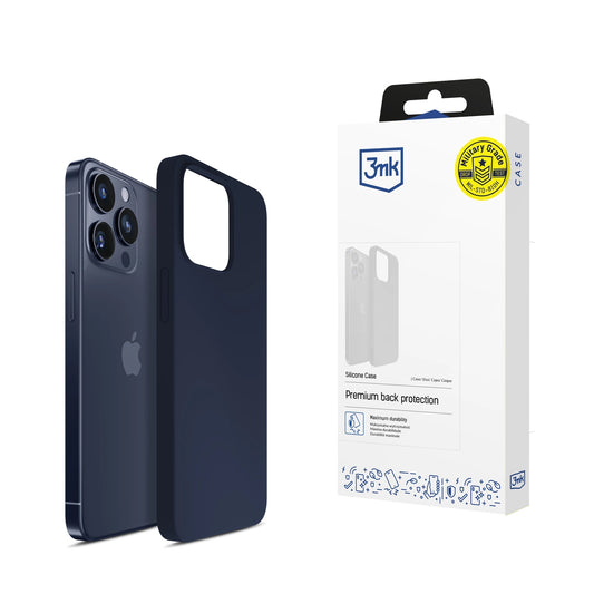 3mk Silicone Case for iPhone 15 Pro Max - Navy Blue_0