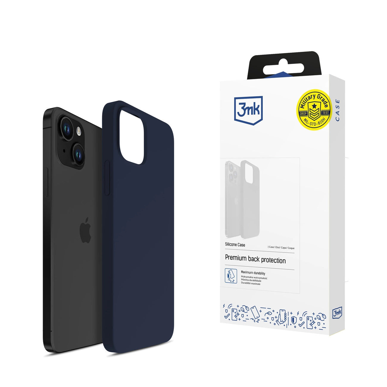 3mk Silicone Case for iPhone 15 - navy blue_0