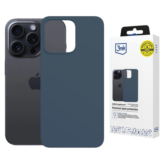 3mk Hardy MagSilicone Case for Apple iPhone 15 Pro - Navy Blue_0