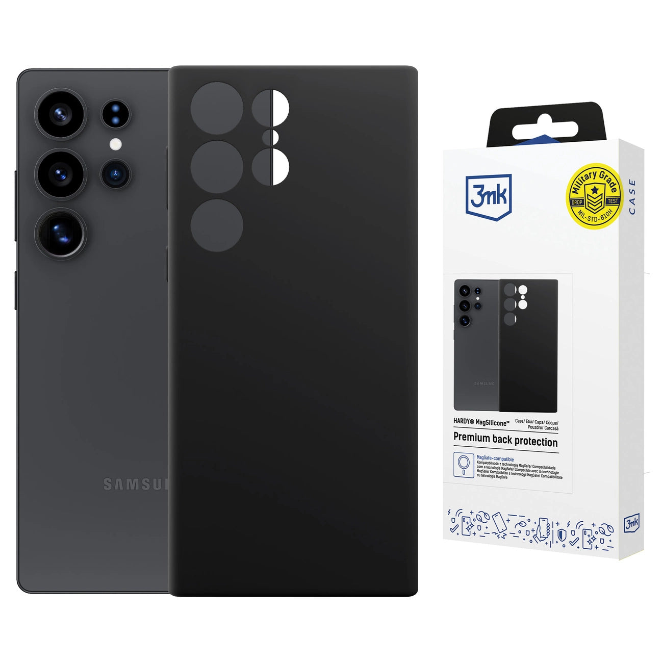 3mk Hardy MagSilicone Case for Samsung Galaxy S23 Ultra - Black_0