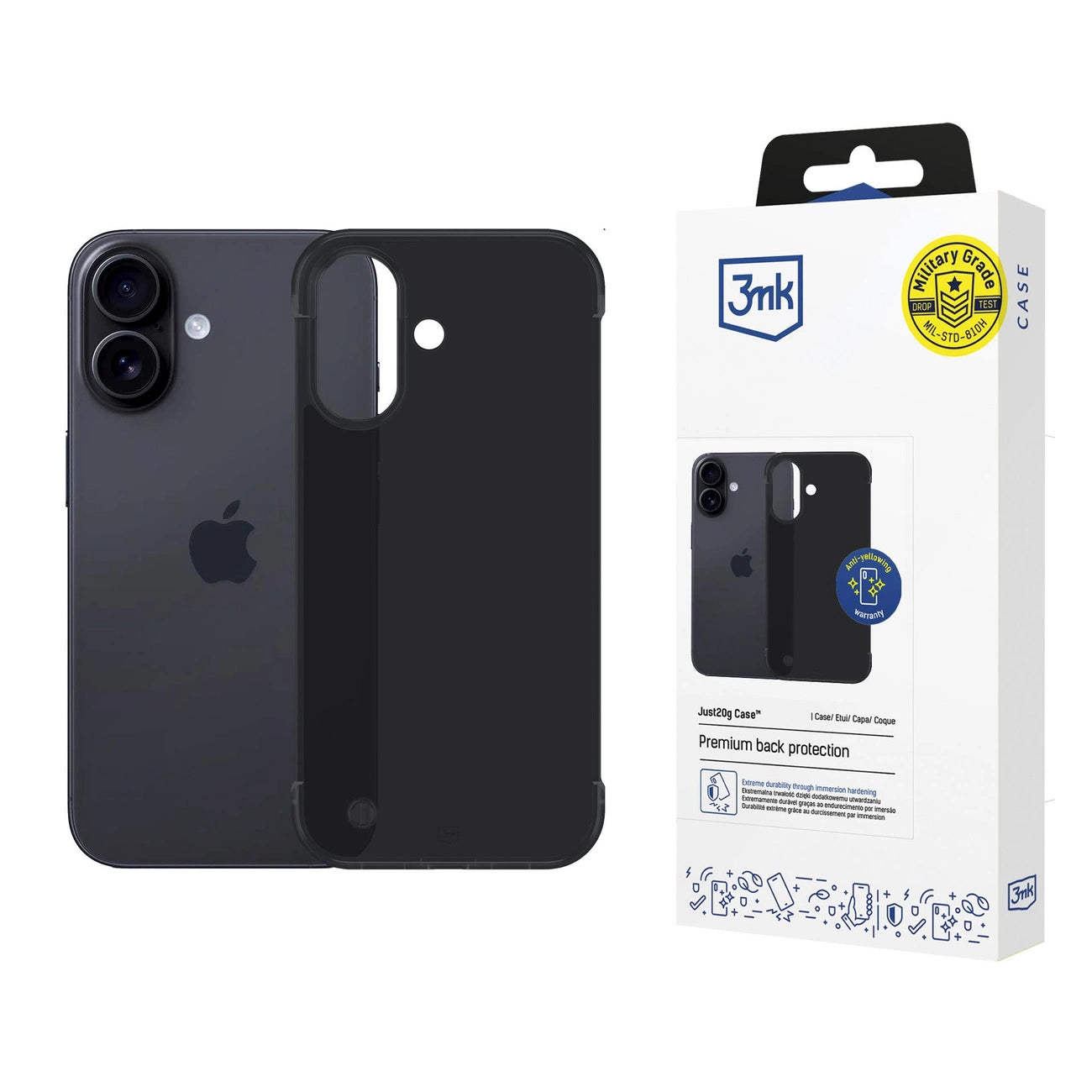 3mk Just20g Matt Case for Apple iPhone 16 Plus - Matte Black_0