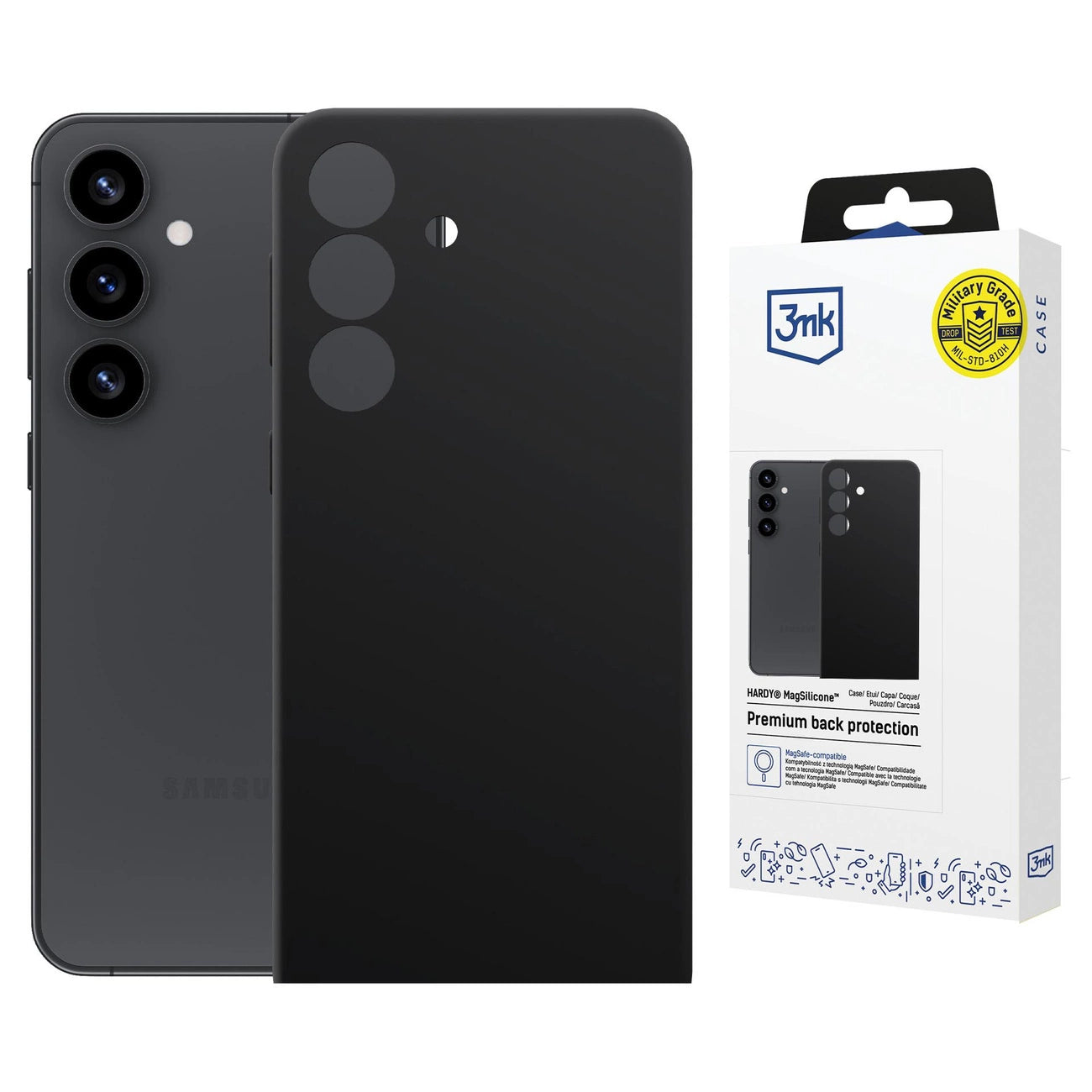 3mk Hardy MagSilicone Case for Samsung Galaxy S24 - Black_0