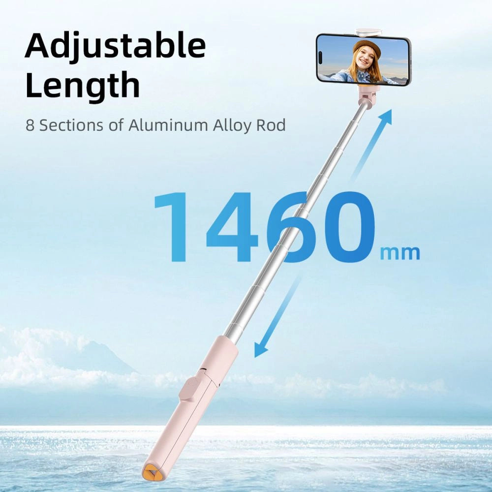 Selfie Stick Tech-Protect L09S with Tripod - Pink_6