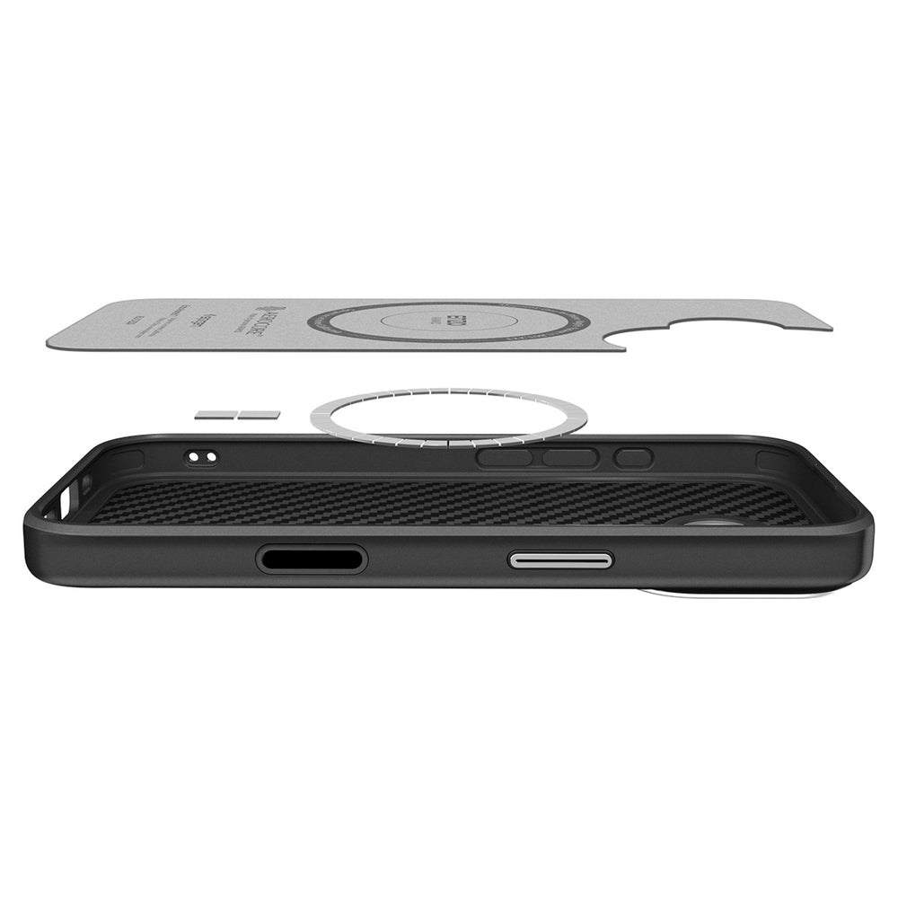 Spigen Enzo Aramid &quot;T&quot; MagSafe case for iPhone 17 - black and silver_7