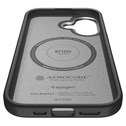 Spigen Enzo Aramid &quot;T&quot; MagSafe case for iPhone 17 - black and silver_8