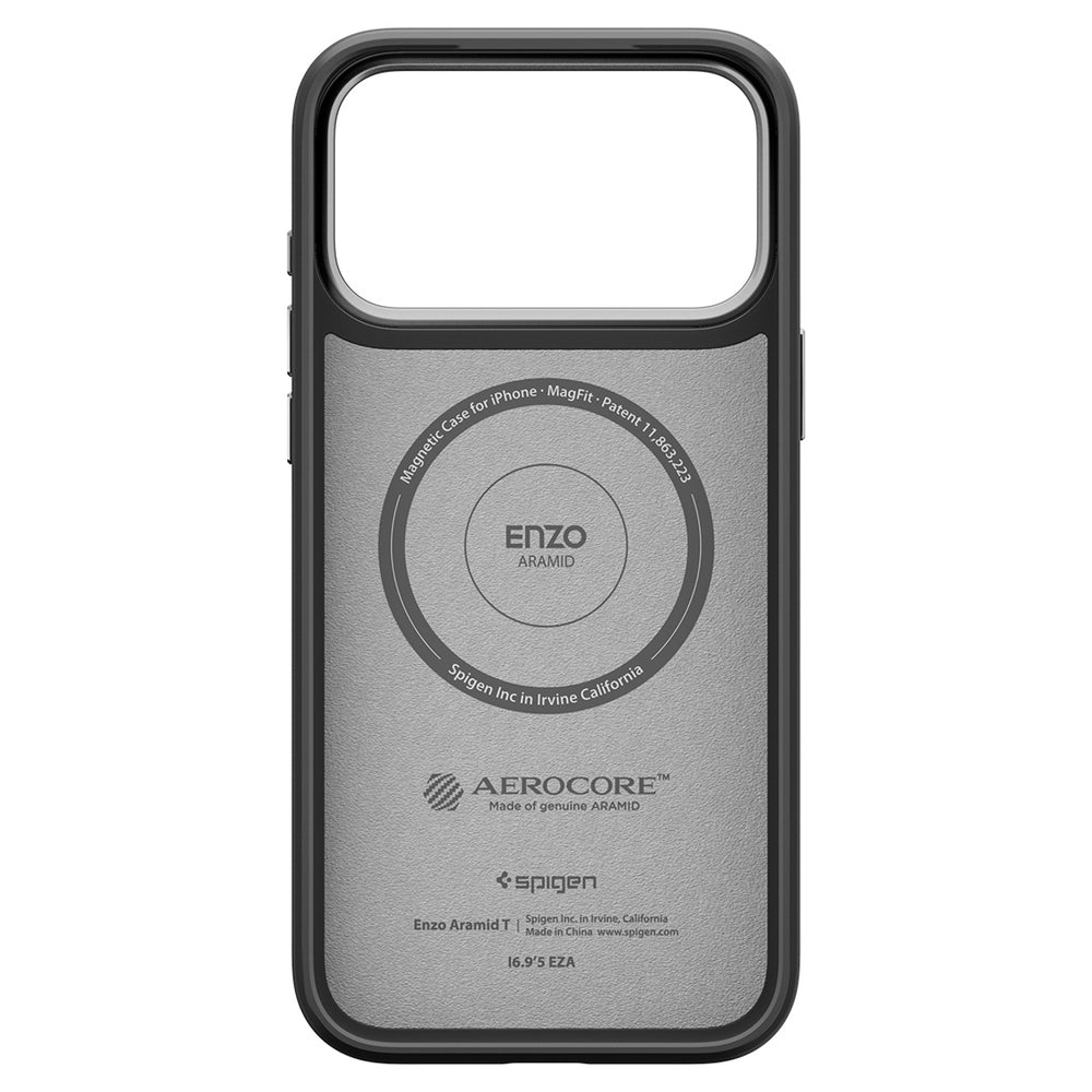 Spigen Enzo Aramid &quot;T&quot; MagSafe Case for iPhone 17 Pro - Black and Silver_3