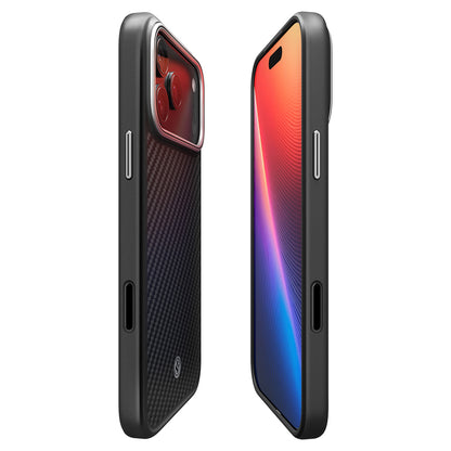 Spigen Enzo Aramid &quot;T&quot; MagSafe Case for iPhone 17 Pro - Black and Silver_5