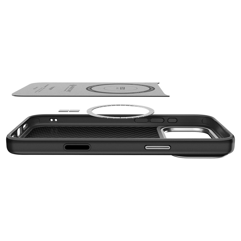 Spigen Enzo Aramid &quot;T&quot; MagSafe Case for iPhone 17 Pro - Black and Silver_7