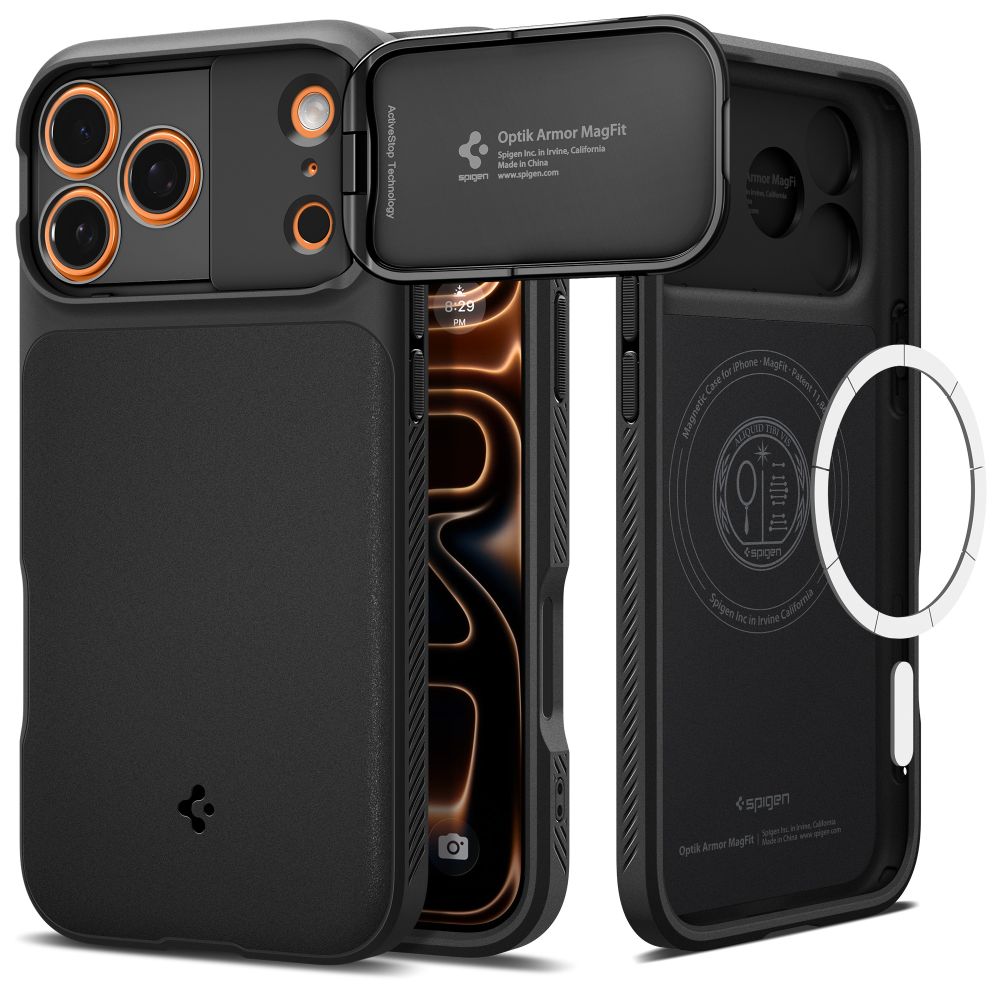 Spigen Optik Armor MagSafe Case for iPhone 17 Pro Max - Black_0
