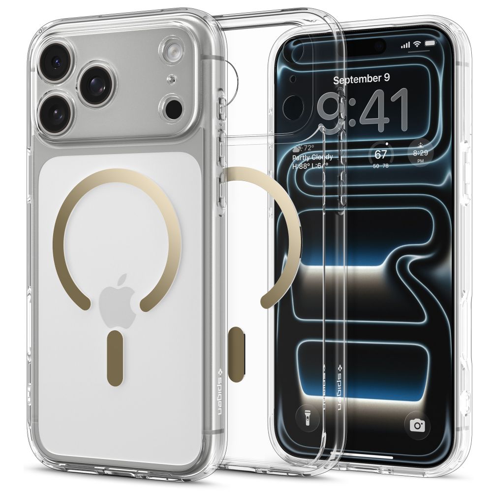 Spigen Ultra Hybrid MagSafe Case for iPhone 17 Pro - Transparent Gold_1