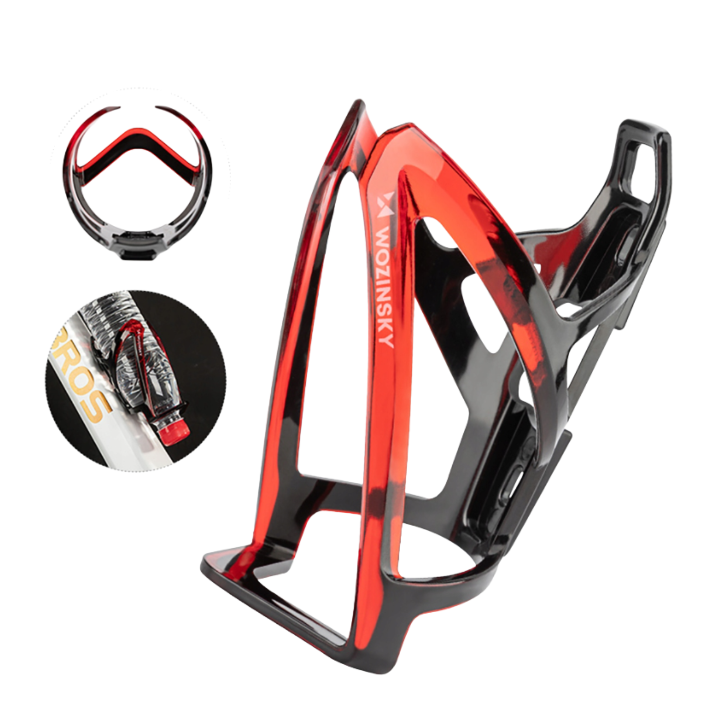 Wozinsky WUR-01BR Bike Bottle Holder Basket - Black and Red_2