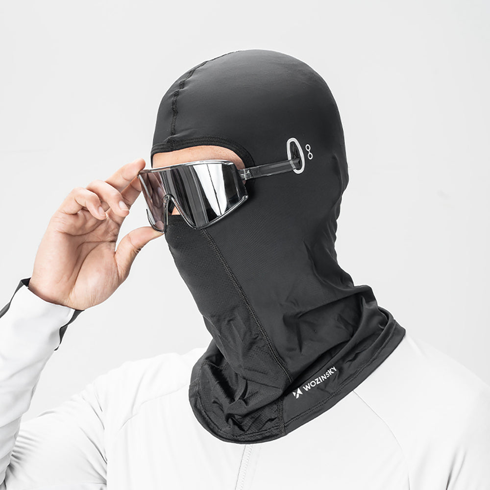 Wozinsky WKM-02B Balaclava Face Mask Motorcycle Bicycle Balaclava with Glasses Holes - Black_1