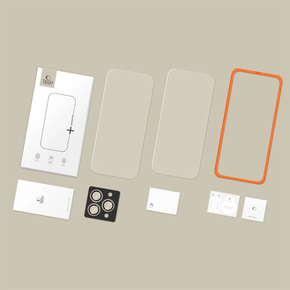 Tech-Protect Easy Set+ 3-pack tempered glass for iPhone 16 Pro / 17 Pro - transparent_3