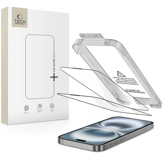Tech-Protect Quick Set+ 2-pack tempered glass for iPhone 17 - black_0
