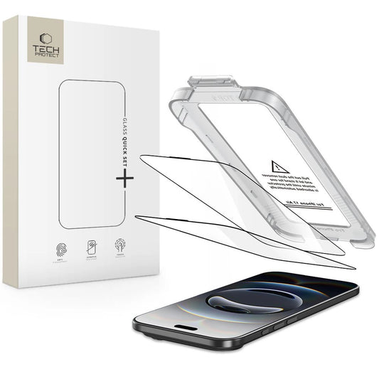 Tech-Protect Quick Set+ 2-pack tempered glass for iPhone 17 Air - black_0