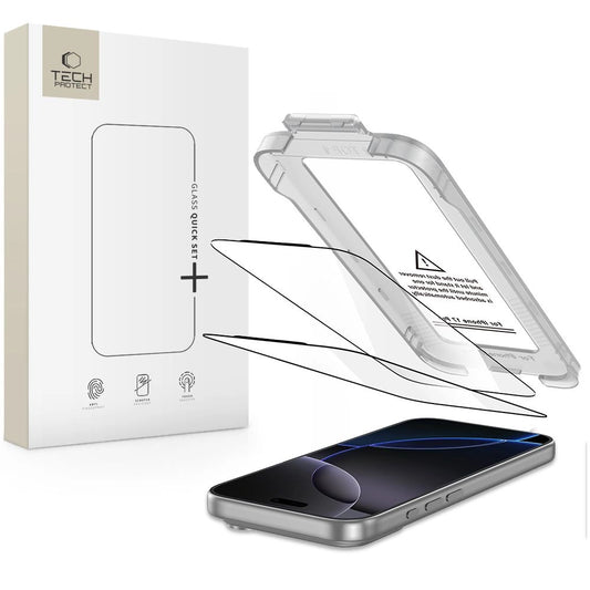 Tech-Protect Quick Set+ 2-pack tempered glass for iPhone 17 Pro - black_0