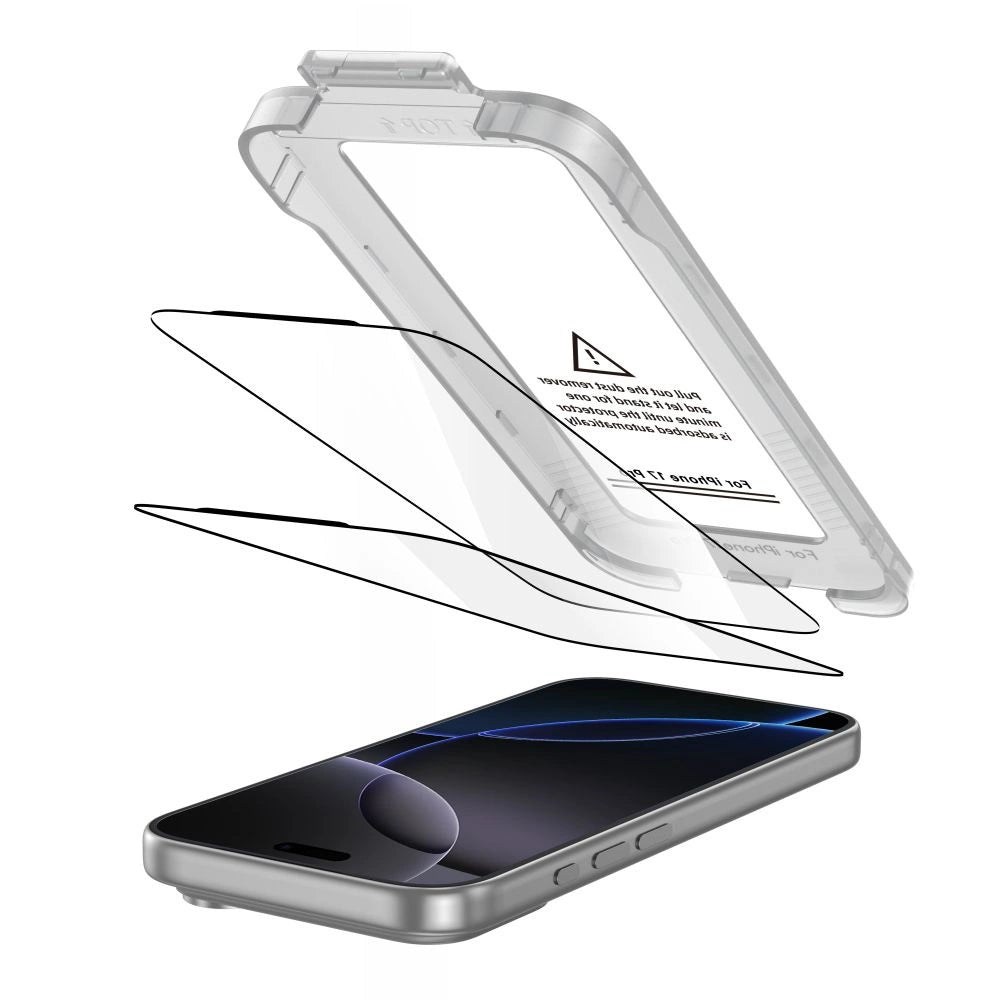 Tech-Protect Quick Set+ 2-pack tempered glass for iPhone 17 Pro - black_1