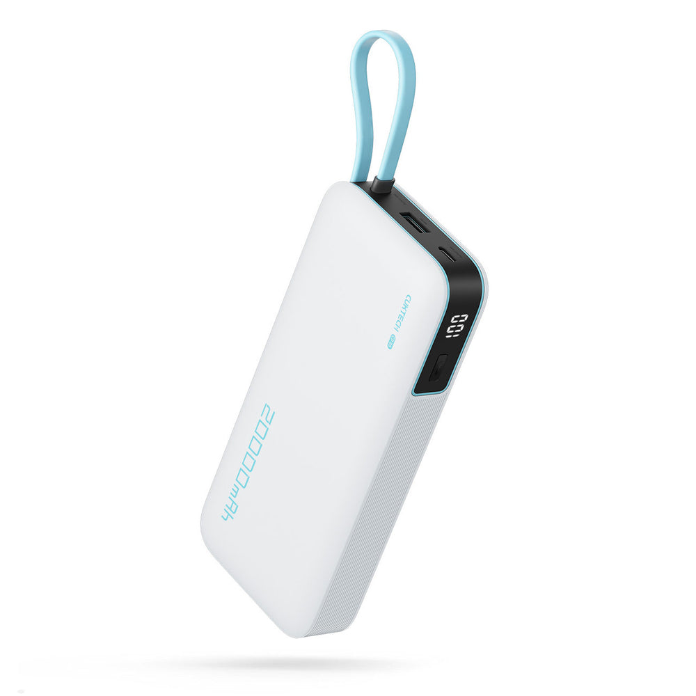 Cuktech CUKP200NGLLG 55W 20000mAh Powerbank with Built-in USB-C Cable - White_0
