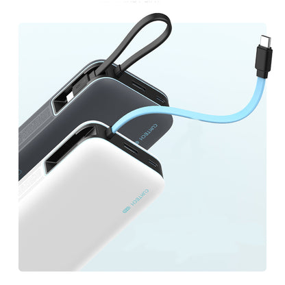 Cuktech CUKP200NGLLG 55W 20000mAh Powerbank with Built-in USB-C Cable - White_1