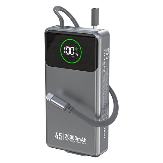 Powerbank Dudao K31 Pro 45W 20000mAh z wbudowanym zwijanym kablem USB-C - szary_0