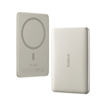 Baseus PicoGo AM41 Ultra-Slim 5000mAh 20W MagSafe Compatible Power Bank with Bases Simple USB-C 60W 30cm Cable - Titanium_2