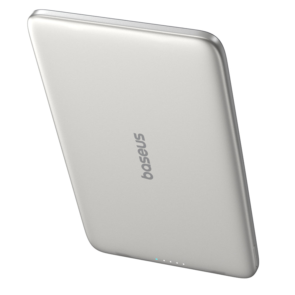 Baseus PicoGo AM41 Ultra-Slim 5000mAh 20W MagSafe Compatible Power Bank with Bases Simple USB-C 60W 30cm Cable - Titanium_3