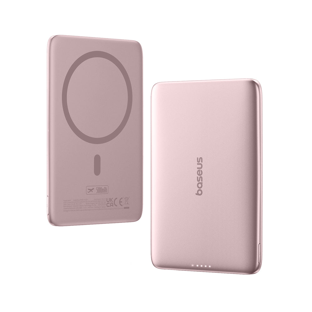 Baseus PicoGo AM41 5000mAh 20W Ultra-Slim Power Bank MagSafe Compatible with Baseus Simple USB-C 60W 30cm Cable - Pink_3