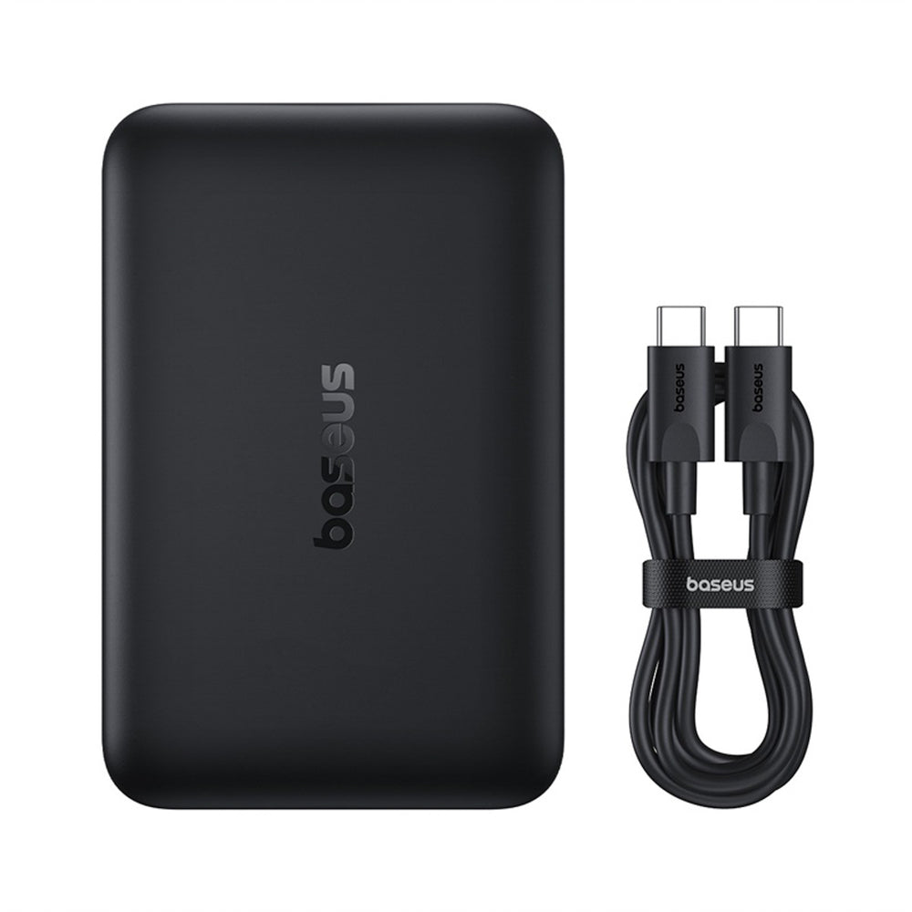 Baseus EnerFill FM11 Ultra-Mini 10000mAh 22.5W MagSafe Compatible Power Bank with Baseus Simple USB-C 20V/3A 30cm Cable - Black_1