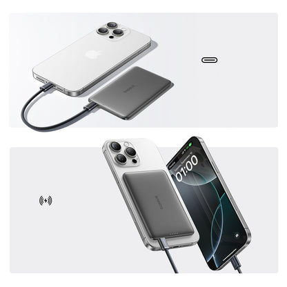 Baseus PicoGo AM41 Ultra-Slim 5000mAh 20W MagSafe Compatible Power Bank with Baseus Simple USB-C 60W 30cm Cable - Black_7