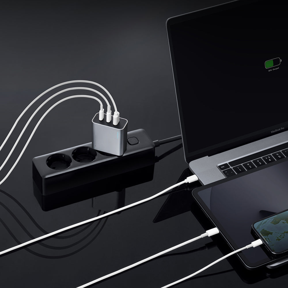 Cuktech 65W GaN 2xUSB-C 1xUSB-A Wall Charger - Gray_9