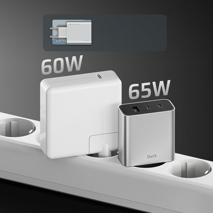 Cuktech 65W GaN 2xUSB-C 1xUSB-A Wall Charger - Gray_12