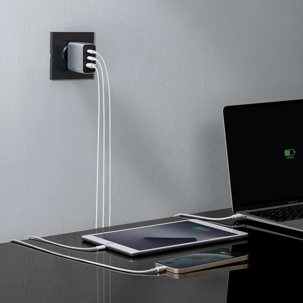 Cuktech 65W GaN 2xUSB-C 1xUSB-A Wall Charger - Gray_5