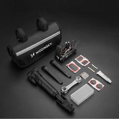 Wozinsky WMZ-01N tool kit, 16-in-1 bicycle multitool, pump, wrenches, inner tube kit - black_2