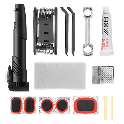 Wozinsky WMZ-01N tool kit, 16-in-1 bicycle multitool, pump, wrenches, inner tube kit - black_7