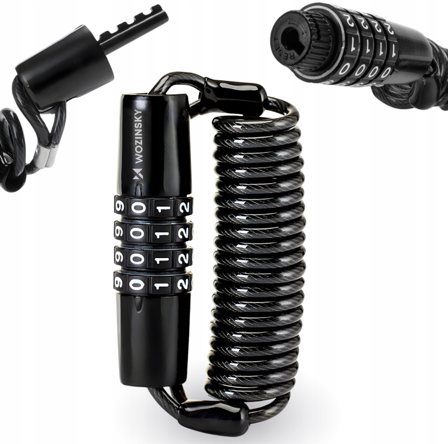 Wozinsky WBN-01R bicycle lock for a bicycle helmet, waterproof, 4-digit combination - black_12