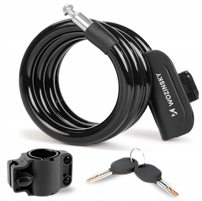 Wozinsky WPB-01R Portable Bike Lock with Anti-Theft Cable and 2 Keys for Electric Bikes and Motorcycles - Black_9