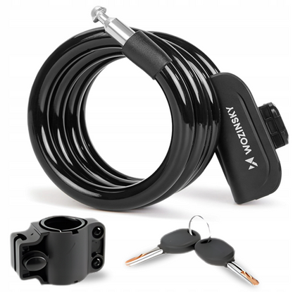 Wozinsky WPB-01R Portable Bike Lock with Anti-Theft Cable and 2 Keys for Electric Bikes and Motorcycles - Black_9