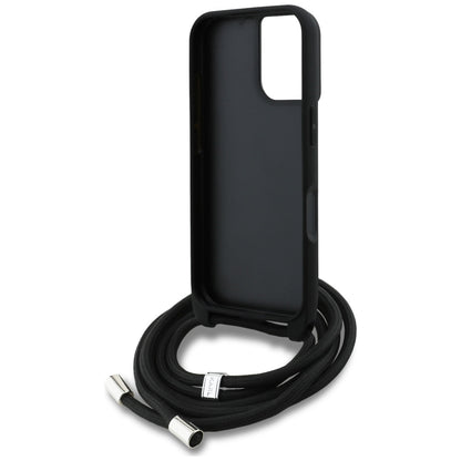 Karl Lagerfeld Crossbody Grained Pattern &amp; Logo Case for iPhone 16 - Black_5