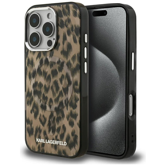 Karl Lagerfeld IML Leopard Pattern MagSafe Case for iPhone 16 Pro Max - Brown_0